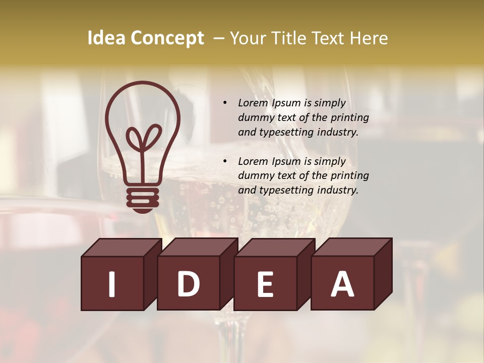 A Group Of Wine Glasses Filled With White And Red Wine PowerPoint Template