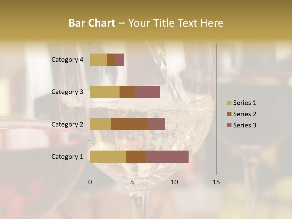 A Group Of Wine Glasses Filled With White And Red Wine PowerPoint Template