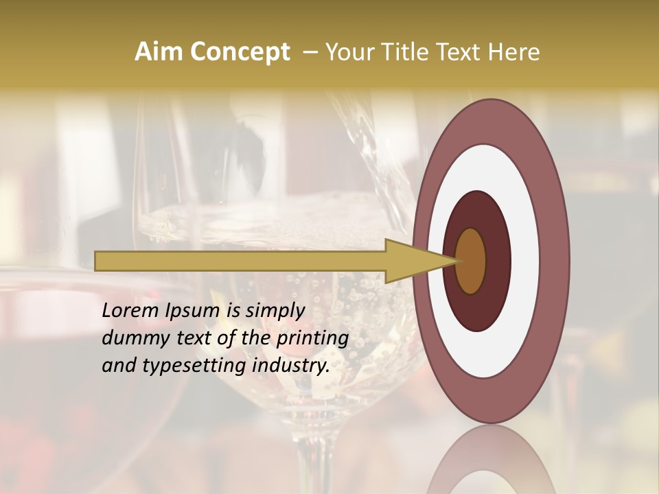 A Group Of Wine Glasses Filled With White And Red Wine PowerPoint Template