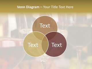 A Group Of Wine Glasses Filled With White And Red Wine PowerPoint Template