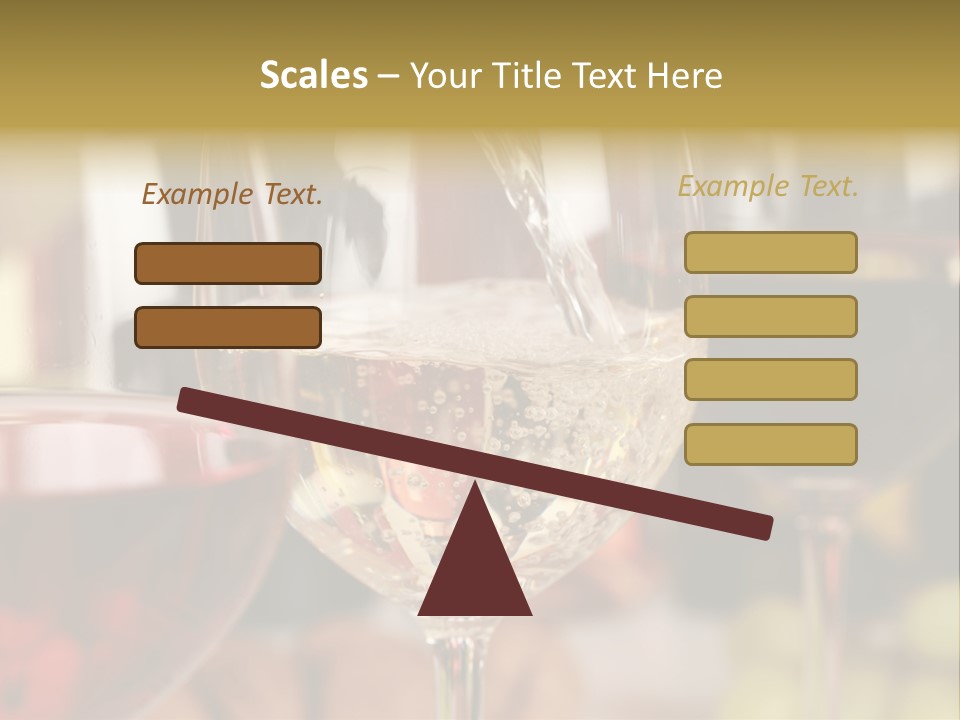 A Group Of Wine Glasses Filled With White And Red Wine PowerPoint Template