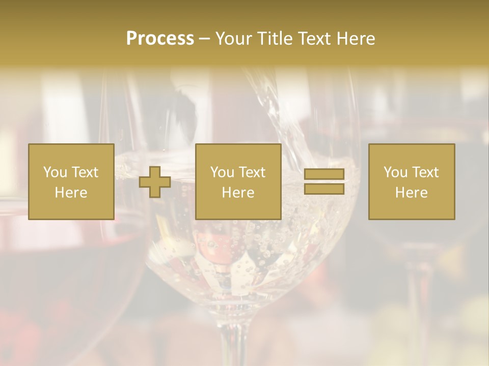 A Group Of Wine Glasses Filled With White And Red Wine PowerPoint Template