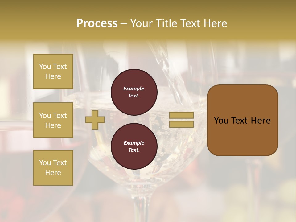 A Group Of Wine Glasses Filled With White And Red Wine PowerPoint Template