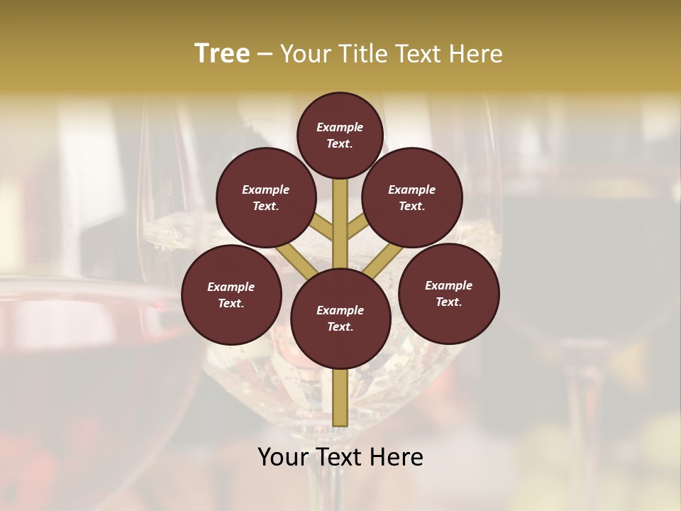 A Group Of Wine Glasses Filled With White And Red Wine PowerPoint Template