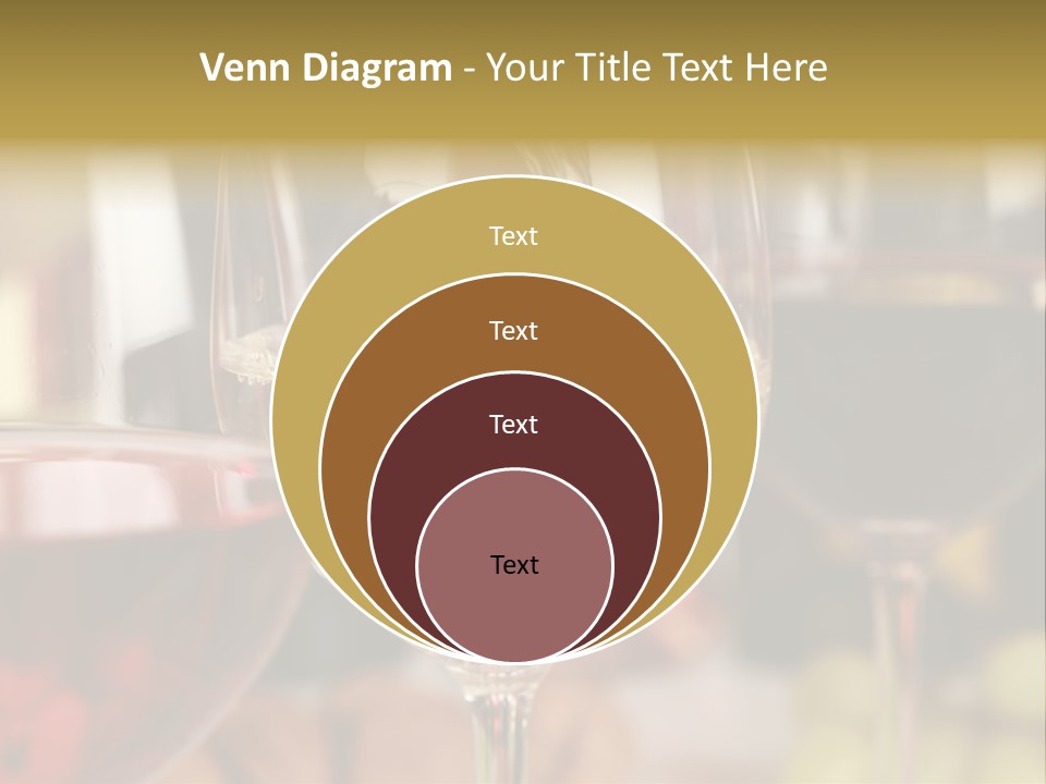 A Group Of Wine Glasses Filled With White And Red Wine PowerPoint Template