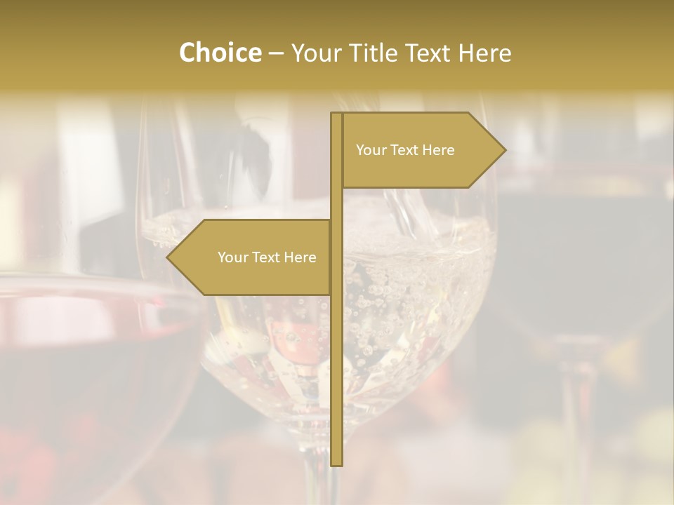 A Group Of Wine Glasses Filled With White And Red Wine PowerPoint Template