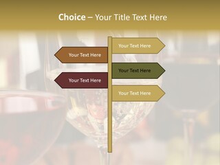 A Group Of Wine Glasses Filled With White And Red Wine PowerPoint Template