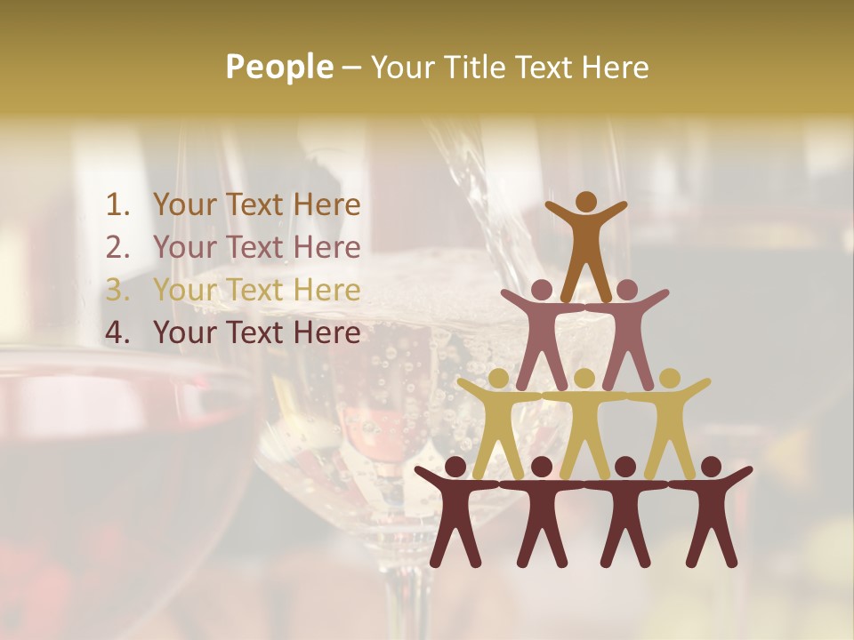 A Group Of Wine Glasses Filled With White And Red Wine PowerPoint Template