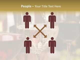 A Group Of Wine Glasses Filled With White And Red Wine PowerPoint Template