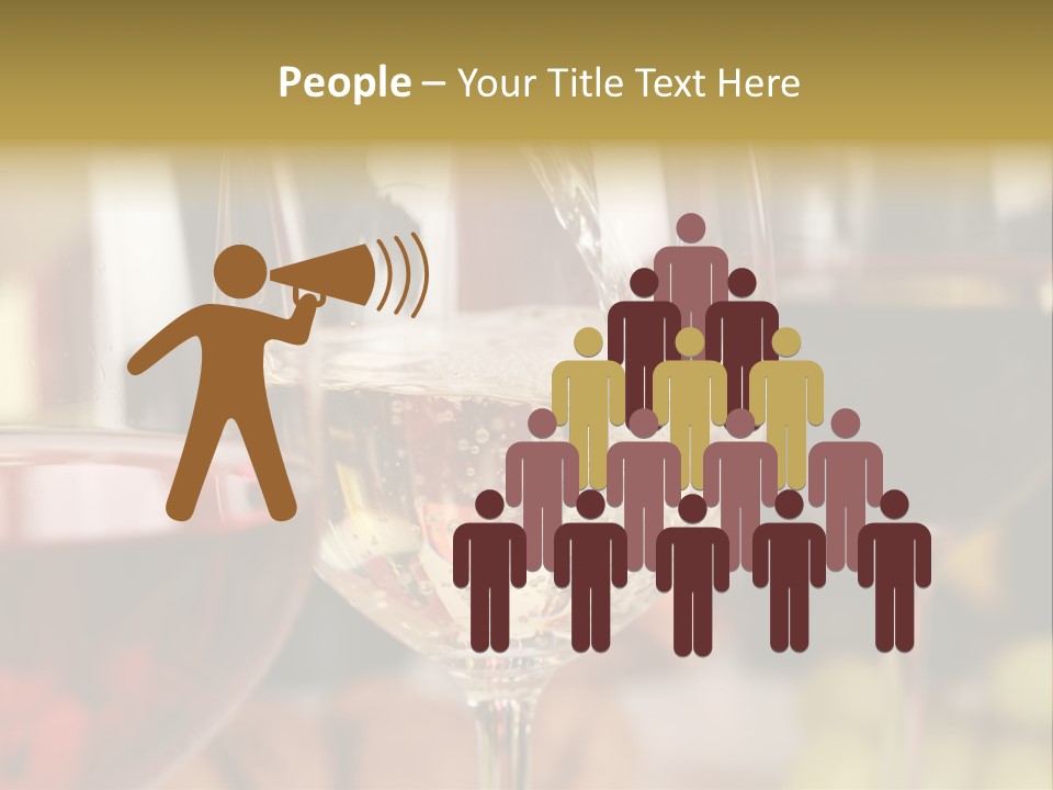 A Group Of Wine Glasses Filled With White And Red Wine PowerPoint Template