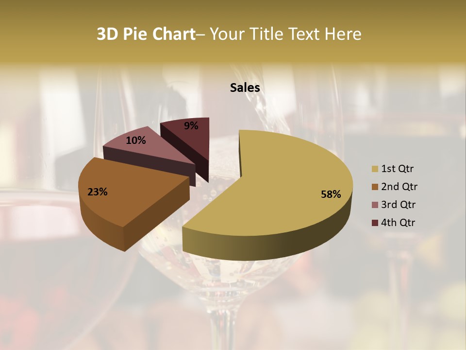 A Group Of Wine Glasses Filled With White And Red Wine PowerPoint Template