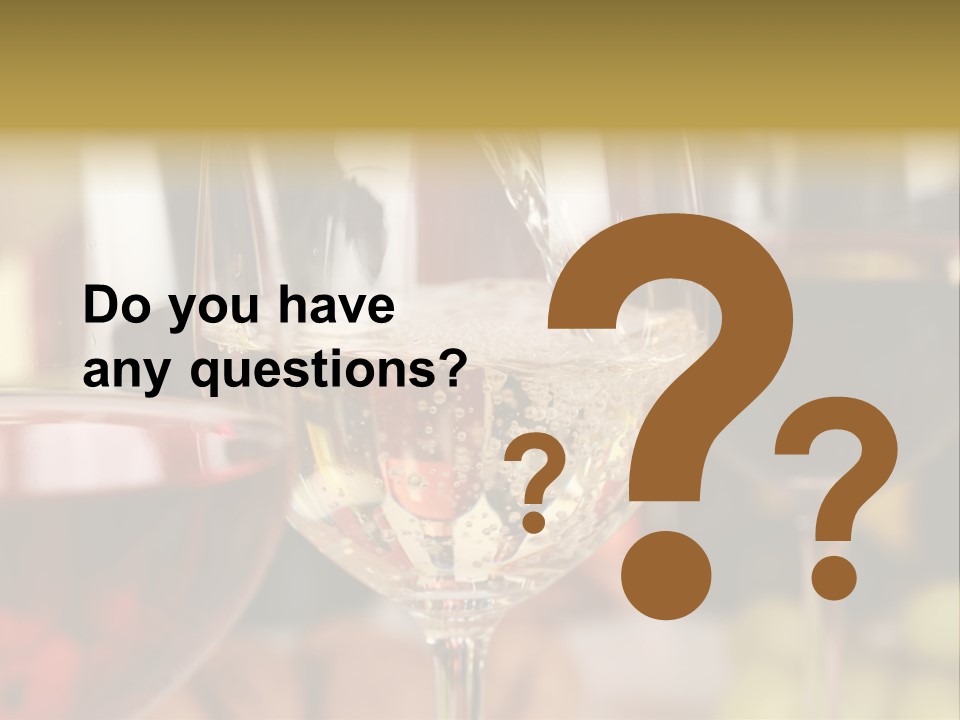 A Group Of Wine Glasses Filled With White And Red Wine PowerPoint Template