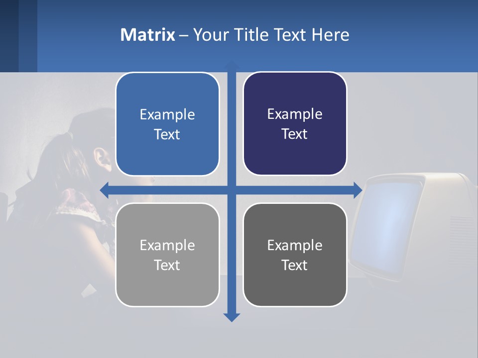 A Little Girl Sitting In Front Of A Computer PowerPoint Template