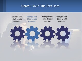 A Little Girl Sitting In Front Of A Computer PowerPoint Template