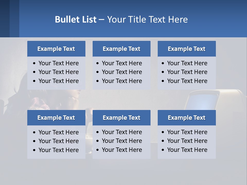 A Little Girl Sitting In Front Of A Computer PowerPoint Template