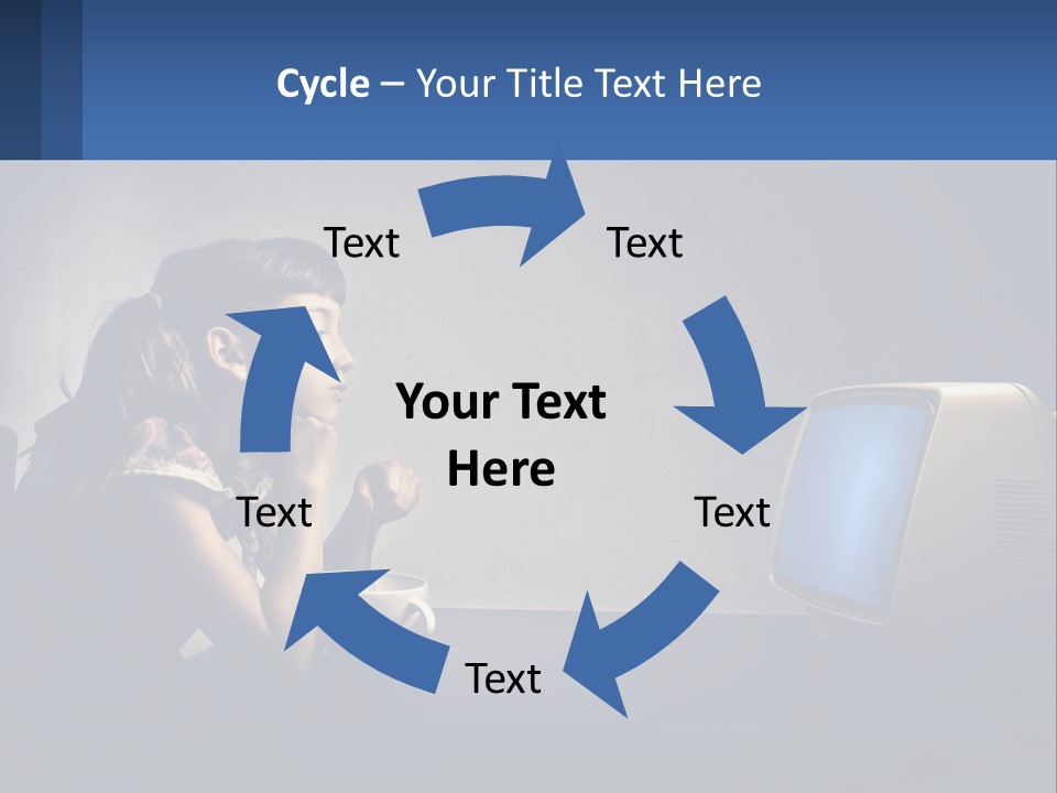 A Little Girl Sitting In Front Of A Computer PowerPoint Template