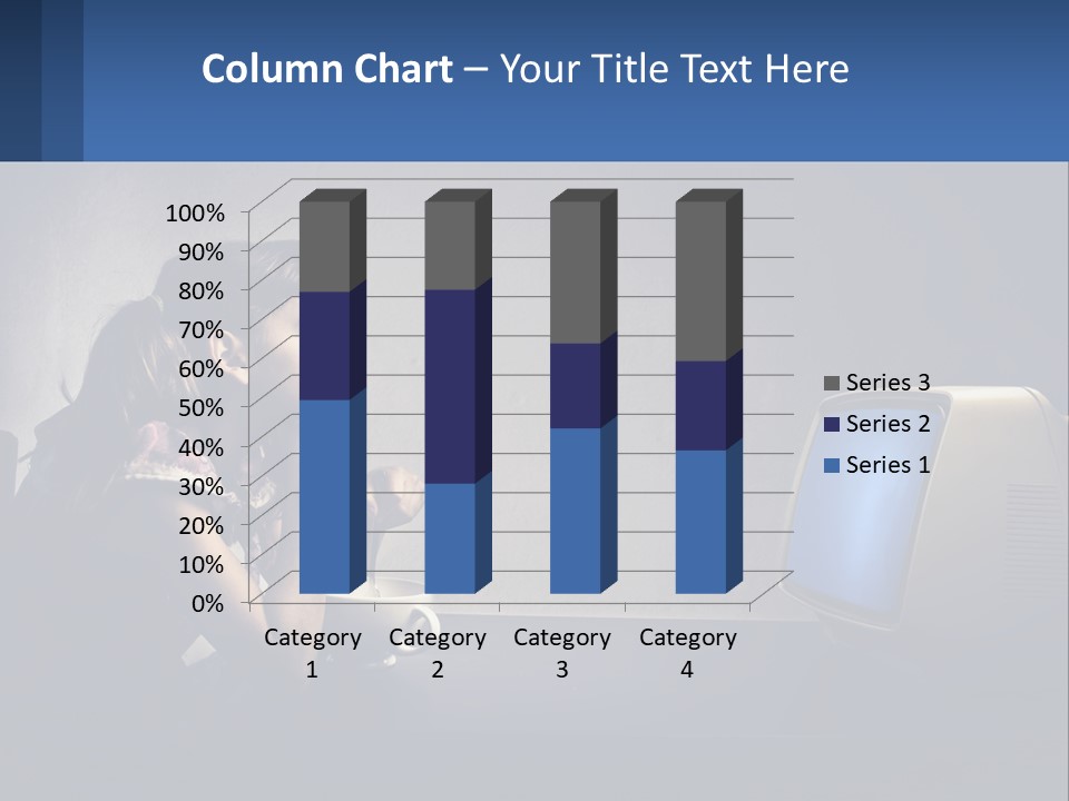 A Little Girl Sitting In Front Of A Computer PowerPoint Template