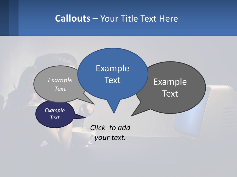 A Little Girl Sitting In Front Of A Computer PowerPoint Template