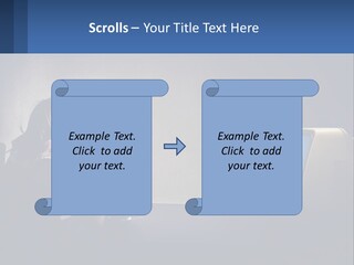 A Little Girl Sitting In Front Of A Computer PowerPoint Template