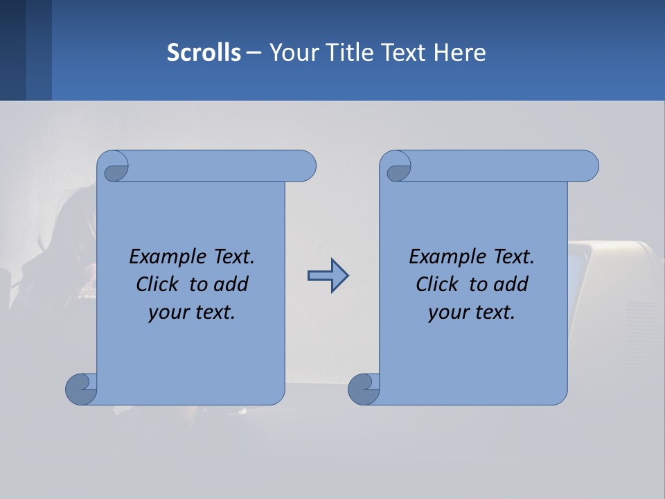A Little Girl Sitting In Front Of A Computer PowerPoint Template