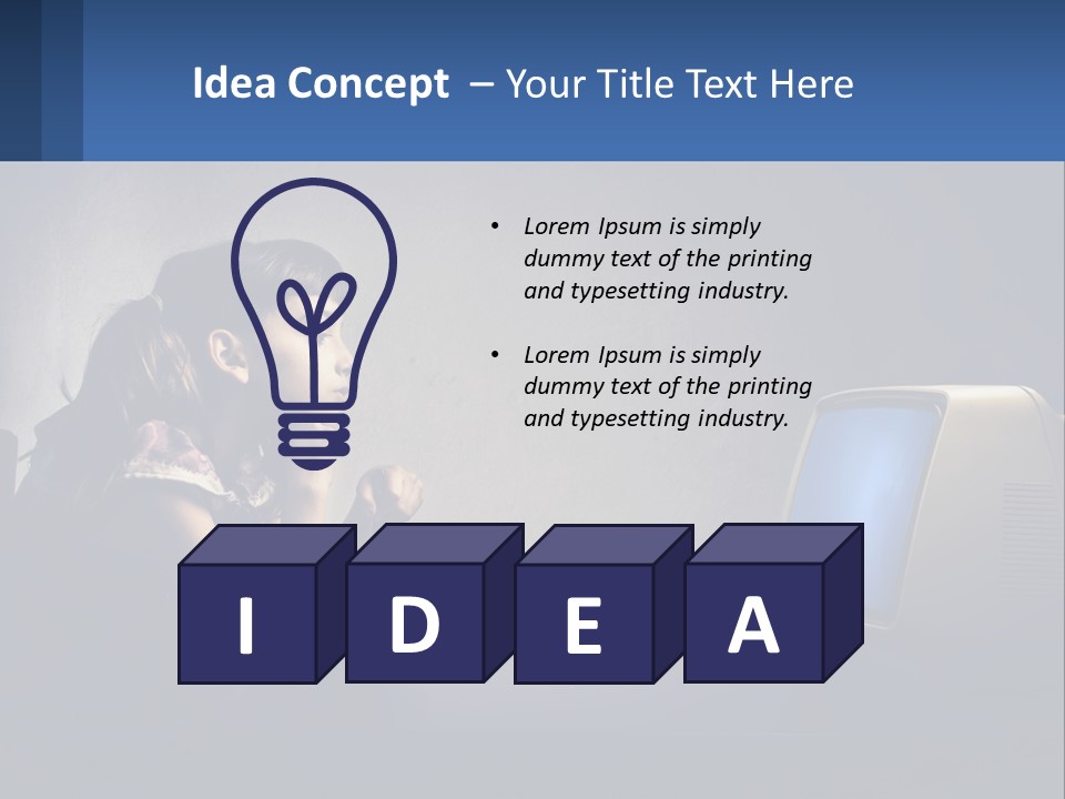 A Little Girl Sitting In Front Of A Computer PowerPoint Template