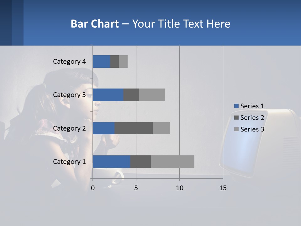 A Little Girl Sitting In Front Of A Computer PowerPoint Template