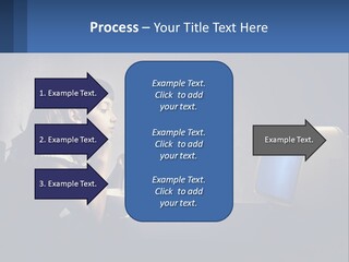 A Little Girl Sitting In Front Of A Computer PowerPoint Template