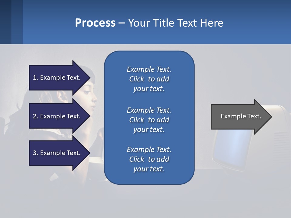A Little Girl Sitting In Front Of A Computer PowerPoint Template