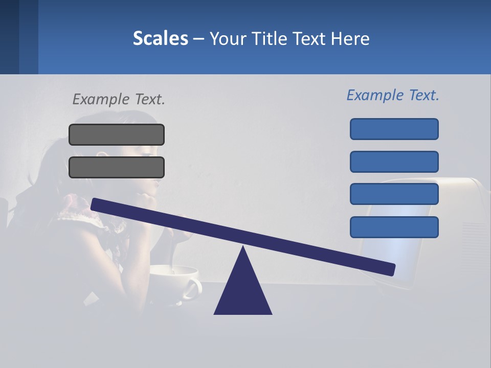 A Little Girl Sitting In Front Of A Computer PowerPoint Template