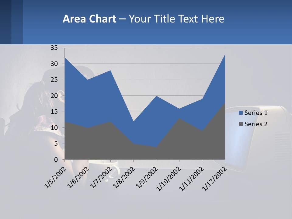 A Little Girl Sitting In Front Of A Computer PowerPoint Template