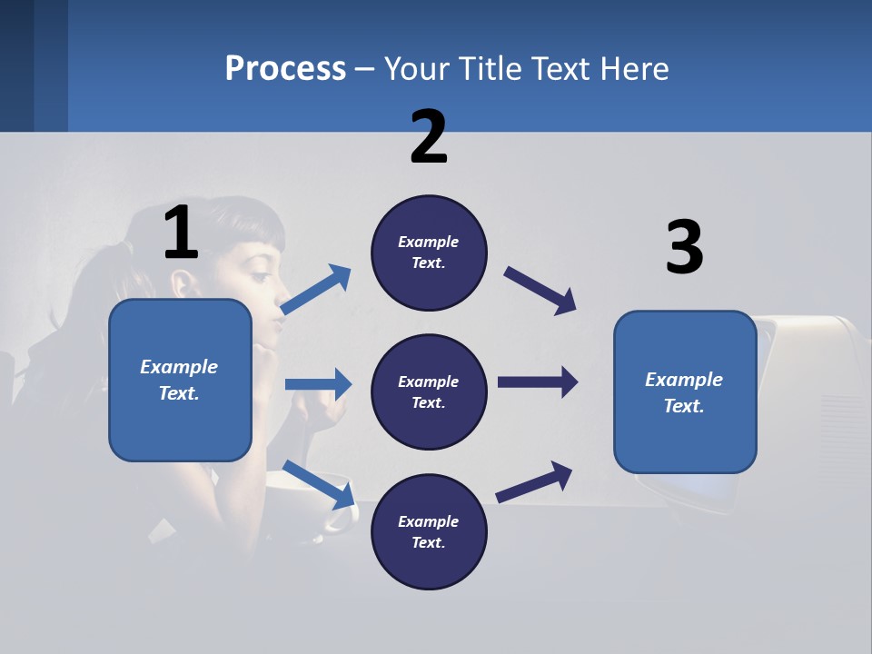 A Little Girl Sitting In Front Of A Computer PowerPoint Template