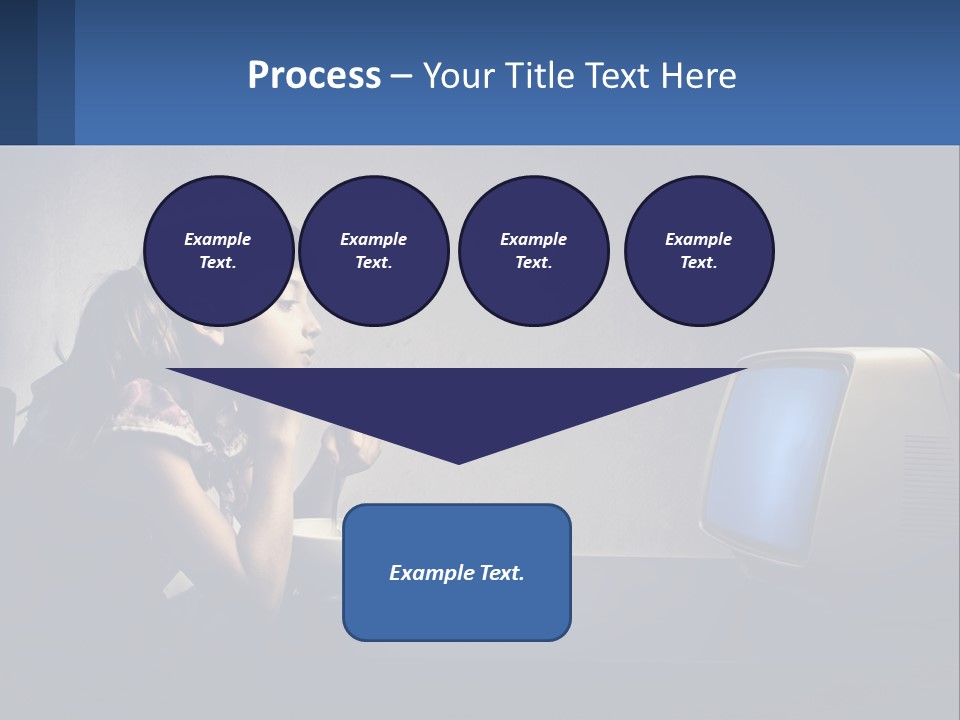 A Little Girl Sitting In Front Of A Computer PowerPoint Template