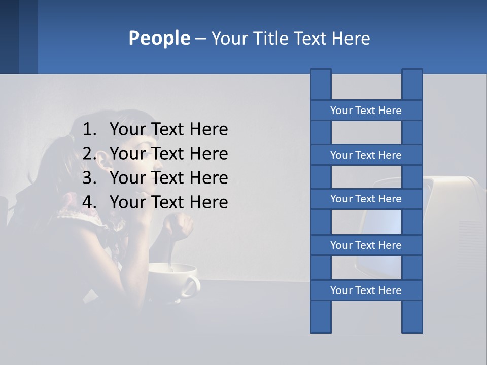 A Little Girl Sitting In Front Of A Computer PowerPoint Template