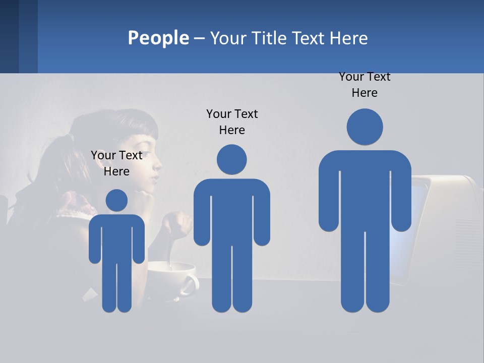 A Little Girl Sitting In Front Of A Computer PowerPoint Template