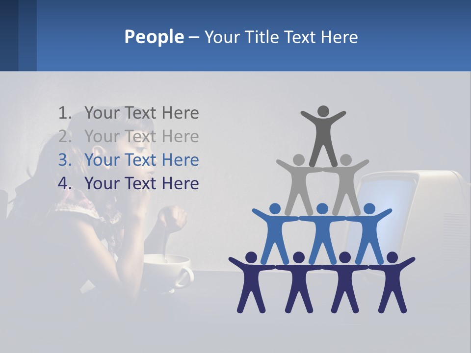 A Little Girl Sitting In Front Of A Computer PowerPoint Template