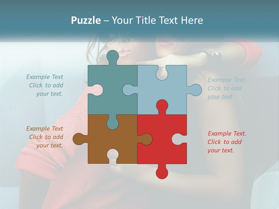 Two Beautiful Women In Sunglasses Posing For A Picture PowerPoint Template