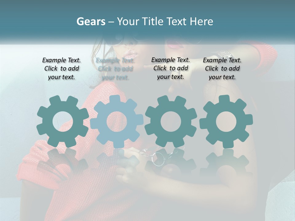 Two Beautiful Women In Sunglasses Posing For A Picture PowerPoint Template