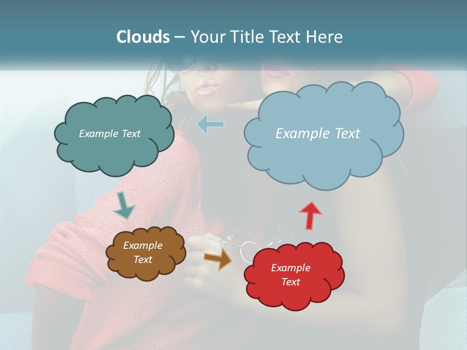 Two Beautiful Women In Sunglasses Posing For A Picture PowerPoint Template