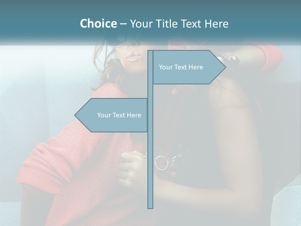 Two Beautiful Women In Sunglasses Posing For A Picture PowerPoint Template