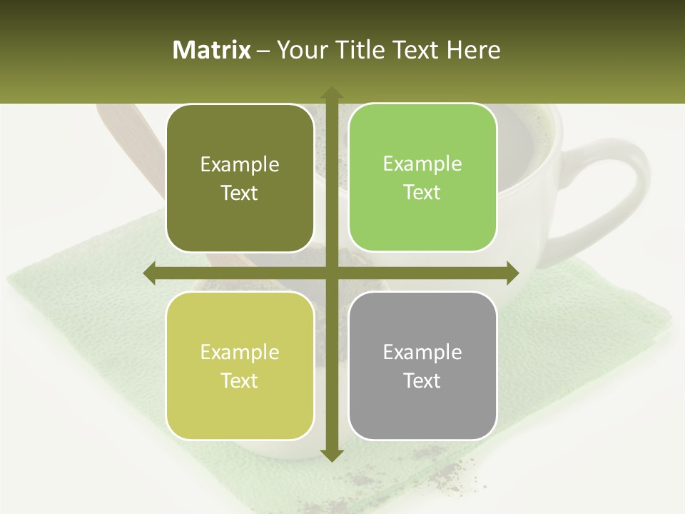 A Cup Of Green Tea Next To A Spoon PowerPoint Template