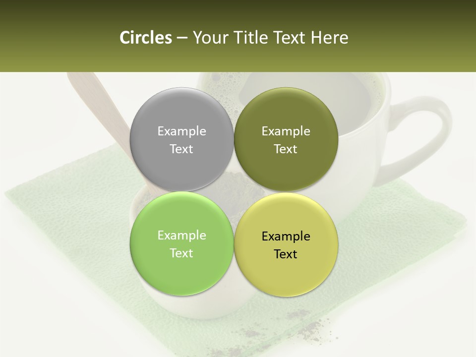 A Cup Of Green Tea Next To A Spoon PowerPoint Template