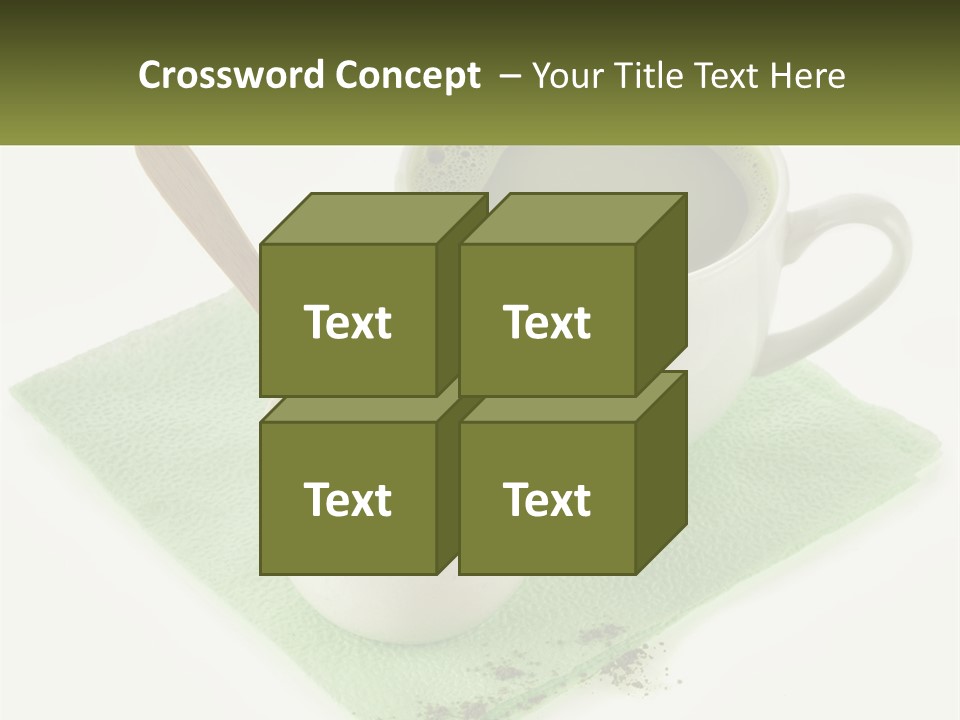 A Cup Of Green Tea Next To A Spoon PowerPoint Template