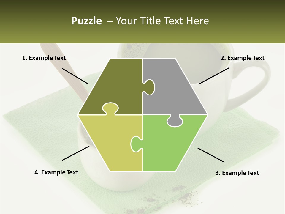 A Cup Of Green Tea Next To A Spoon PowerPoint Template