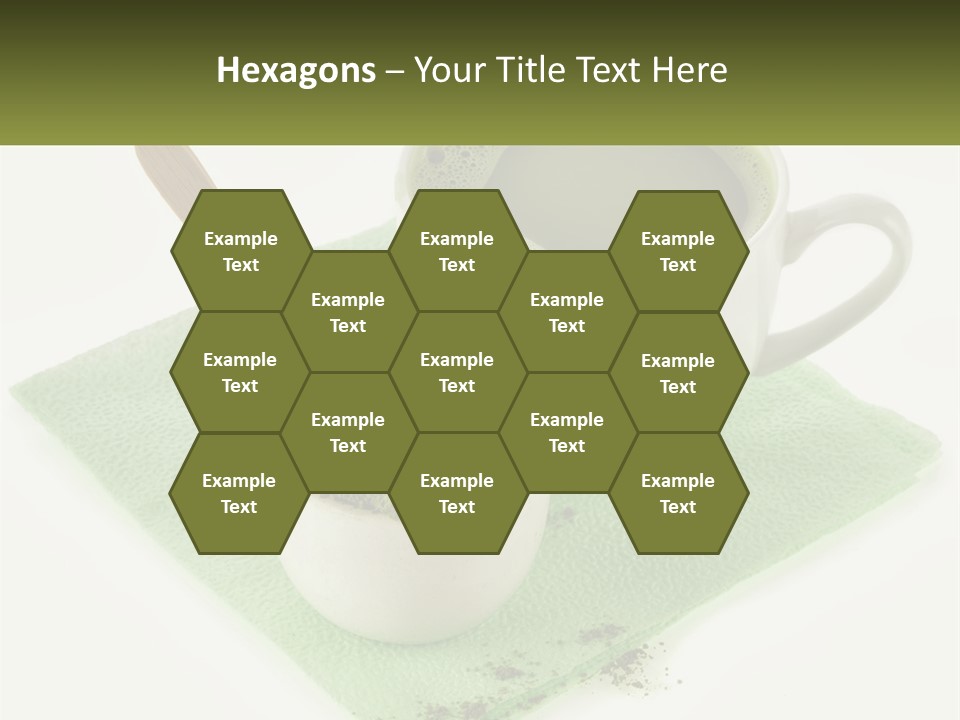 A Cup Of Green Tea Next To A Spoon PowerPoint Template