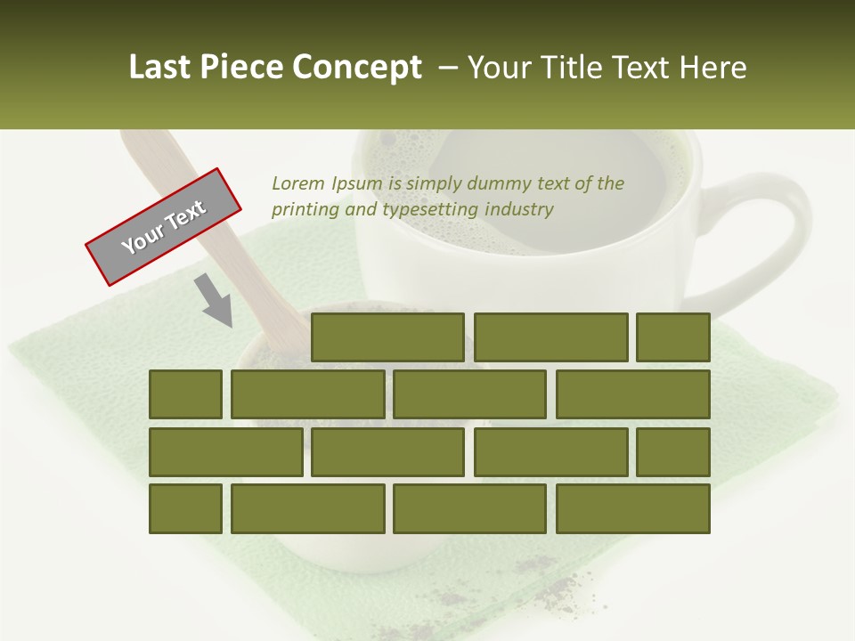 A Cup Of Green Tea Next To A Spoon PowerPoint Template