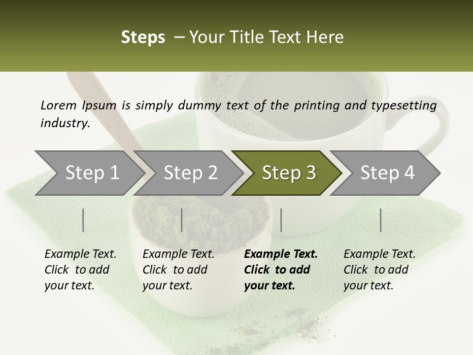 A Cup Of Green Tea Next To A Spoon PowerPoint Template