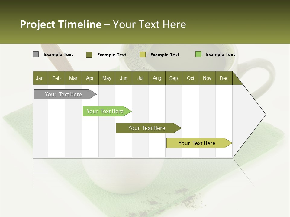 A Cup Of Green Tea Next To A Spoon PowerPoint Template