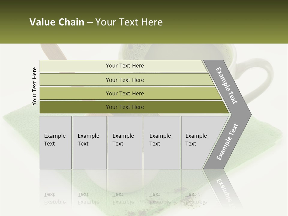 A Cup Of Green Tea Next To A Spoon PowerPoint Template