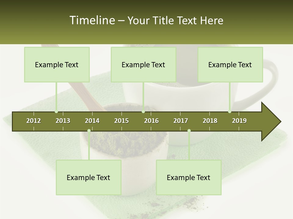 A Cup Of Green Tea Next To A Spoon PowerPoint Template