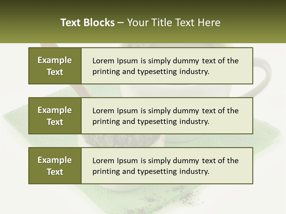 A Cup Of Green Tea Next To A Spoon PowerPoint Template